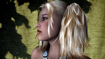 Картинка 3д графика portraits портрет девушка волосы