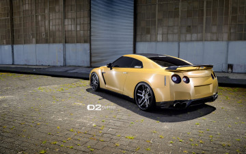 Картинка автомобили nissan datsun gt-r yellow ares