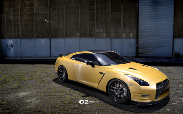 Картинка автомобили nissan datsun gt-r yellow ares