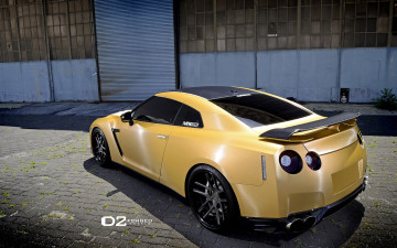 Картинка автомобили nissan datsun yellow ares gt-r