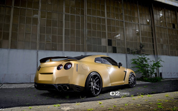 Картинка автомобили nissan datsun yellow ares gt-r