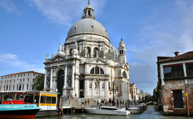 Обои картинки фото santa, maria, della, salute, города, венеция, италия, санта-мария-делла-салюте, гранд-канал, собор