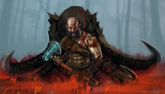 Обои картинки фото видео игры, god of war iv, персонаж