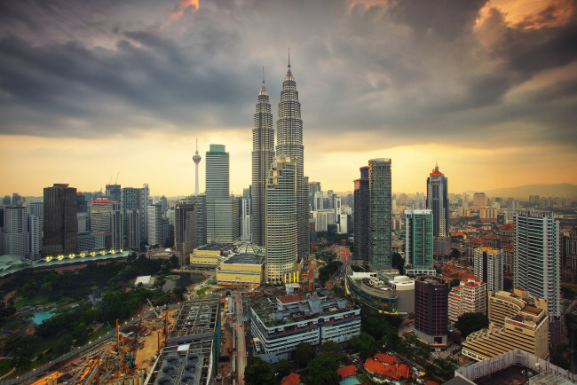 Обои картинки фото kuala lumpur city centre, города, куала-лумпур , малайзия, деловой, центр