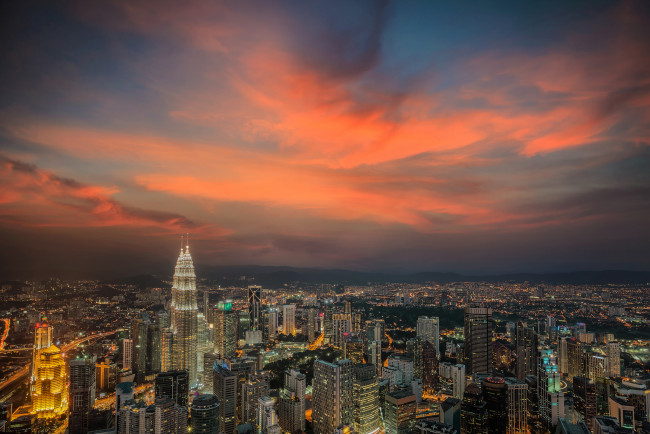 Обои картинки фото kuala lumpur, города, куала-лумпур , малайзия, рассвет