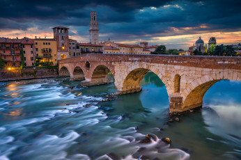 Картинка города верона+ италия верона река мост