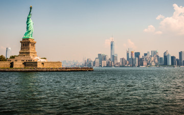 обоя города, нью-йорк , сша, metropolis, new, york, statue, of, liberty