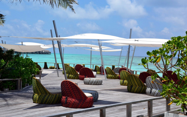 Обои картинки фото интерьер, веранды,  террасы,  балконы, maldives, valassaru, resort