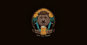 Картинка рисованное минимализм рисунок пиво медведь арт bear beer vincenttrinidad day ale papa and