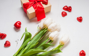 Картинка праздничные день+святого+валентина +сердечки +любовь подарок цветы фон