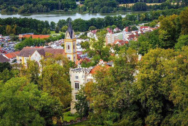 Обои картинки фото города, - панорамы, река, город, панорама, лето