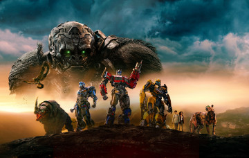 Картинка transformers +rise+of+the+beasts+ +2023+ кино+фильмы +rise+of+the+beasts трансформеры восхождение звероботов фантастика боевик плакат персонажи