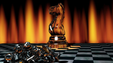 Картинка glass chess figures 3д графика modeling моделирование шахматы