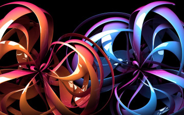 Картинка strand flowers 3д графика abstract абстракции ленты цвета