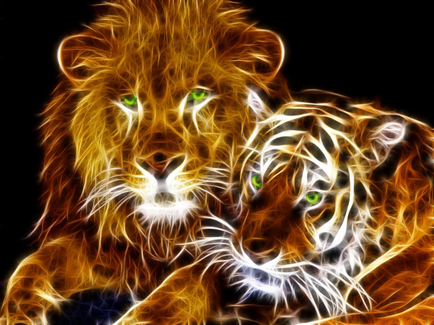 Обои картинки фото 3д, графика, animals, животные, лев