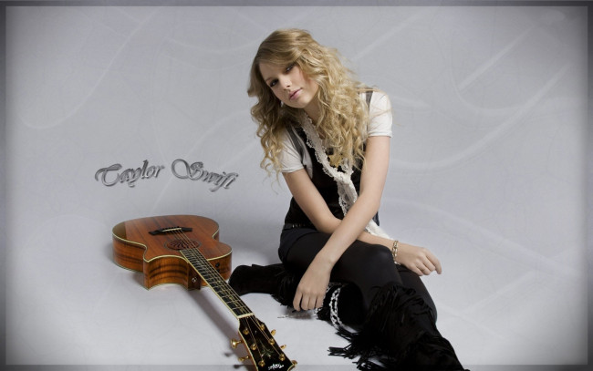 Обои картинки фото Taylor Swift, девушки, гитара