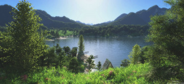 Картинка 3д графика nature landscape природа озеро горы лес