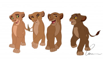 Картинка рисованные животные львы львята
