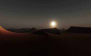 Картинка 3д графика nature landscape природа закат пустыня солнце