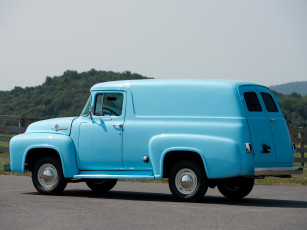 Картинка автомобили ford f-100 голубой 82 panel custom cab 1956г
