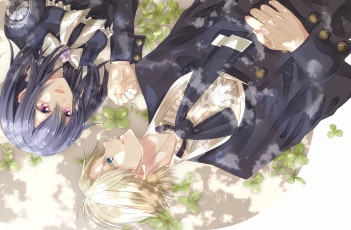 Картинка аниме kaichou+wa+maid-sama арт kaichou wa maid sama ayuzawa misaki usui takumi девушка парень цветы улыбка