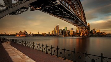 Картинка города -+мосты австралия сидней вечер закат