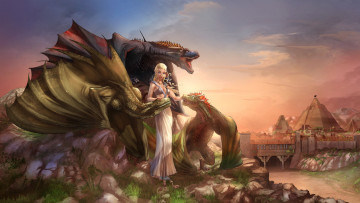 Картинка фэнтези красавицы+и+чудовища драконы девушка арт