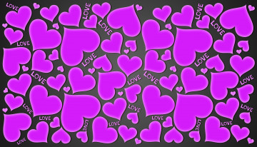 Картинка праздничные день+святого+валентина +сердечки +любовь love gradient hearts purple background сердечки