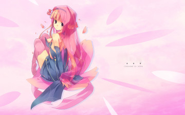 Картинка аниме unknown +другое цветы взгляд розовый девушка арт фон