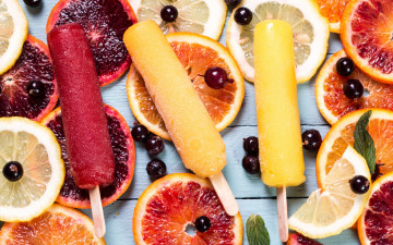 Картинка еда мороженое +десерты грепфрут фруктовый лед апельсин лимон