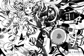 Картинка аниме vocaloid стиль девушка фон прическа