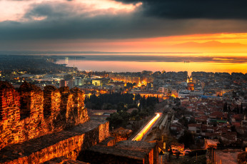 обоя thessaloniki sunset, города, - панорамы, простор