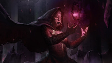 Картинка фэнтези магия девушка ведьма арт