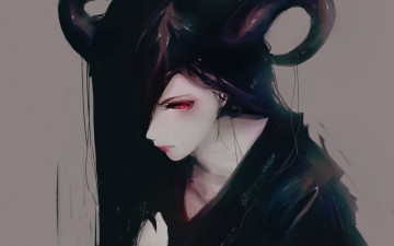 Картинка фэнтези демоны рога арт демоница девушка