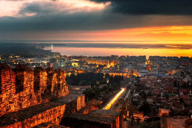 Обои картинки фото thessaloniki sunset, города, - панорамы, простор