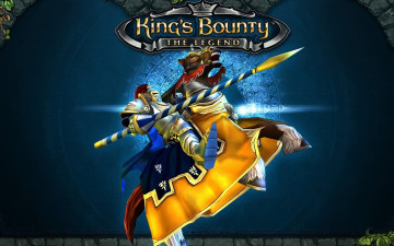 обоя видео игры, king`s bounty,  the legend, копье, конь, рыцарь