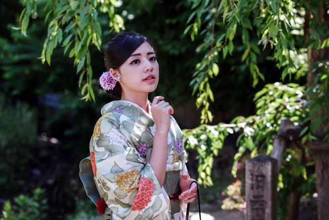 Обои картинки фото девушки, kiki hsieh, азиатка, кимоно