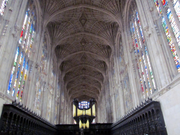 Обои картинки фото kings college chapel cambridge, uk, интерьер, убранство,  роспись храма, kings, college, chapel, cambridge