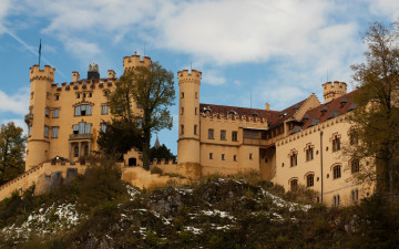 Картинка города дворцы замки крепости деревья снег башни