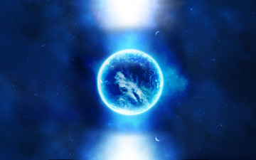 Картинка космос арт планеты space свет stars planets луна звёзды