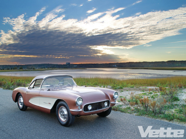 Обои картинки фото 1957, chevrolet, corvette, автомобили