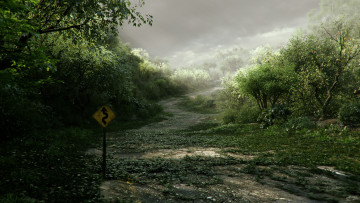 Картинка 3д графика nature landscape природа лес дорога