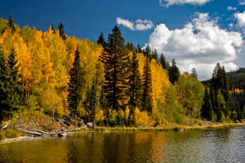 Картинка природа реки озера осень река лес горы