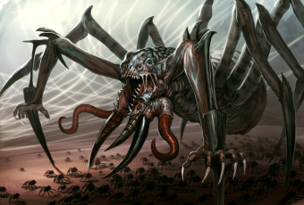 Картинка фэнтези существа монстр гигант паук тварь бестия чудовище