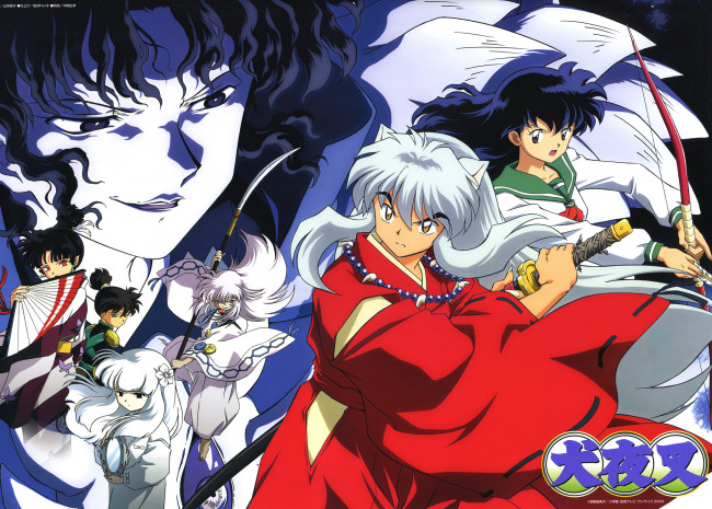 Обои картинки фото аниме, inuyasha, персонажи, kohaku, kanna, kagura, hakudoshi, higurashi, kagome, naraku, инуяша