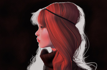 Картинка 3д+графика портрет+ portraits волосы фон профиль лицо девушка