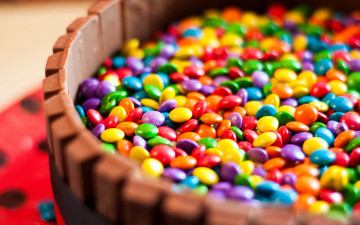 обоя еда, конфеты,  шоколад,  сладости, драже, разноцветное, много