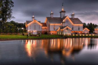 Картинка города -+здания +дома вечер огни west donegal township пенсильвания