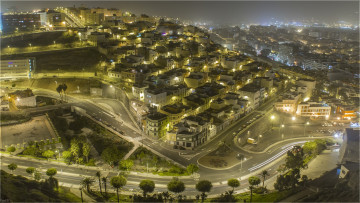 Картинка города -+панорамы ночь дома