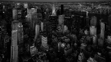 обоя города, нью-йорк , сша, здания, город, чёрно, -, белое, фото, нью, йорк